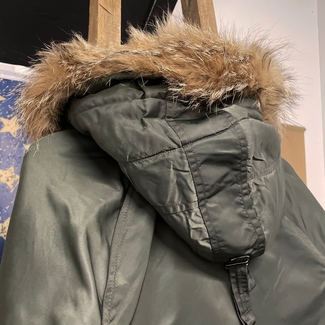 80s 스피왁 골든 플리스 N3B 퍼 후드 야상 자켓 밀리터리 상품이미지4