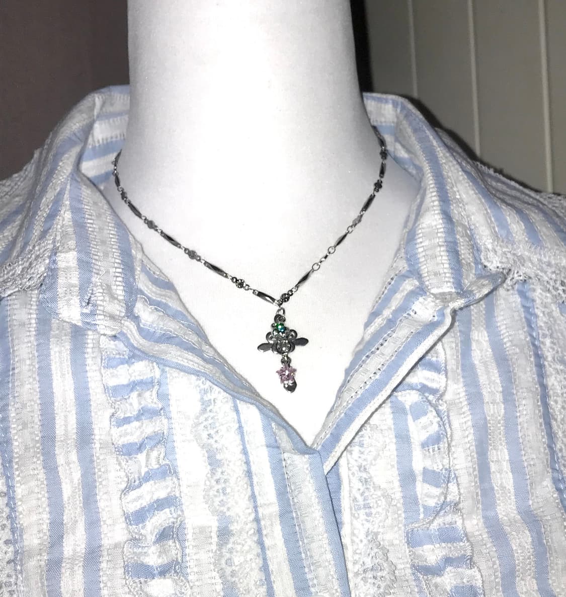 플라워 체인 큐빅 목걸이 chain necklace 상품이미지3