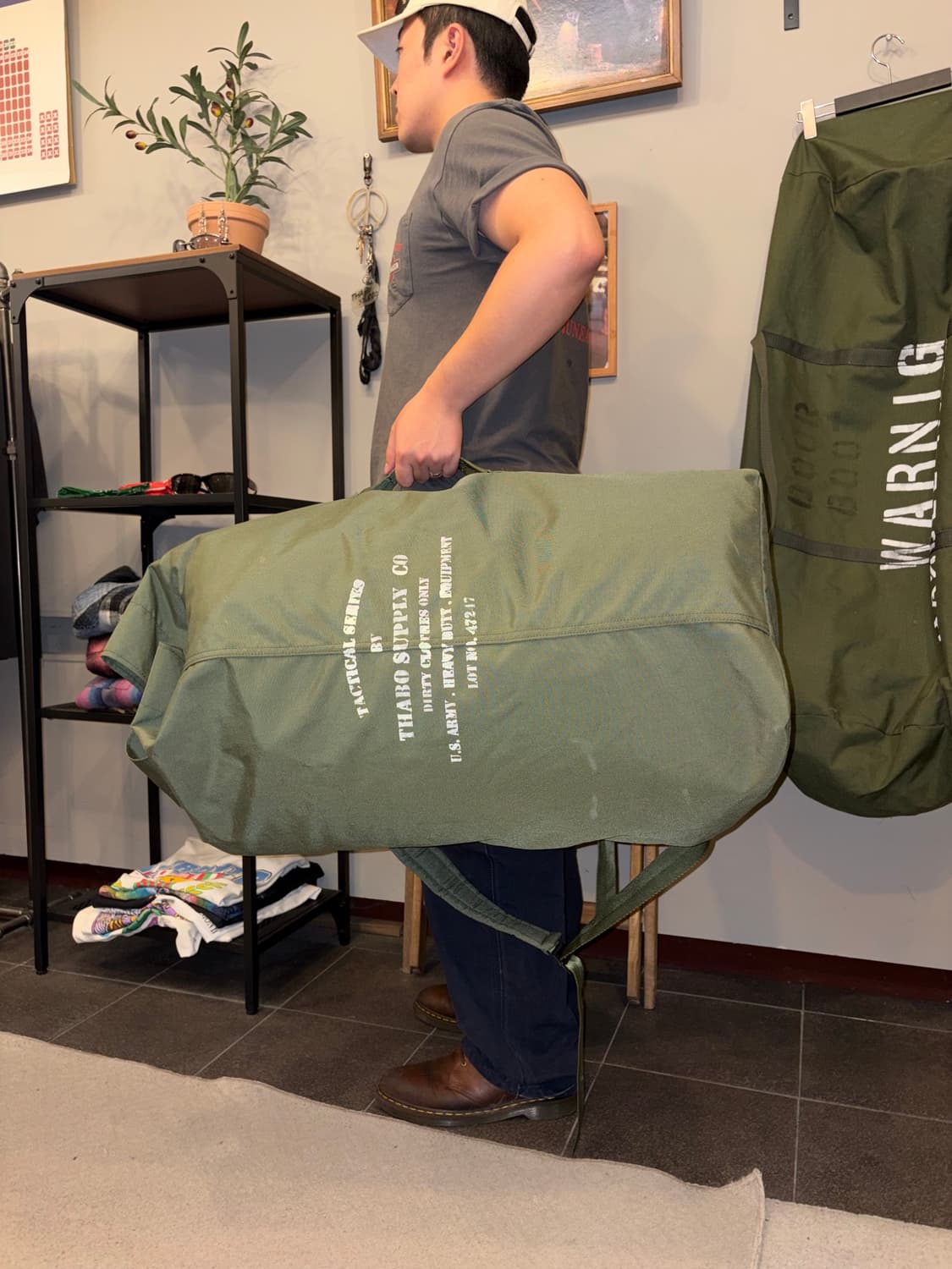 80-90’s US Army stencil duffle bag 상품이미지5