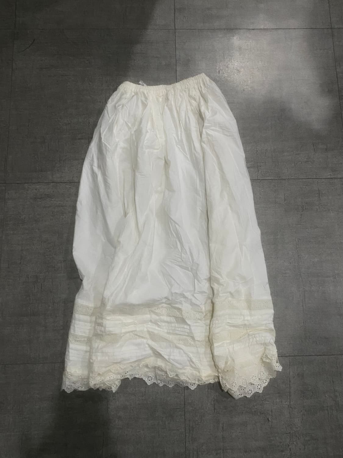 일본빈티지 Silkgirl 하구미모리걸 할메카지 레이스크로셰 롱스커트 상품이미지1