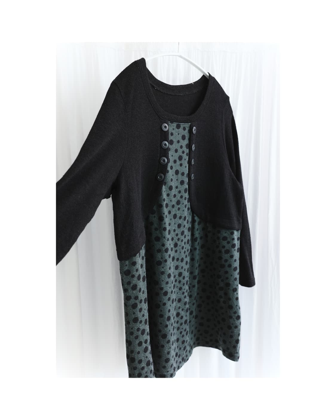 Deep green dot knit  상품이미지3
