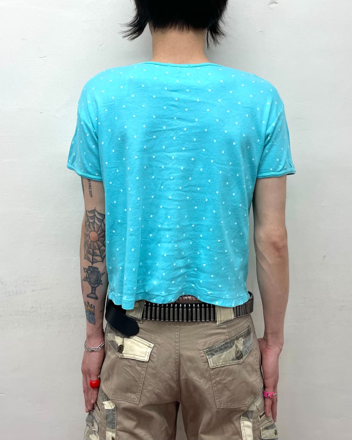 Basic White Dot Blue T-shirt 상품이미지2