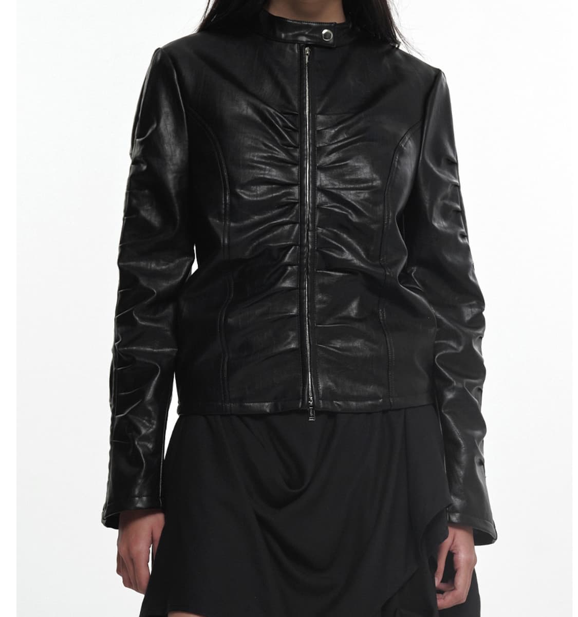 Nache shirring leather jacket 상품이미지1