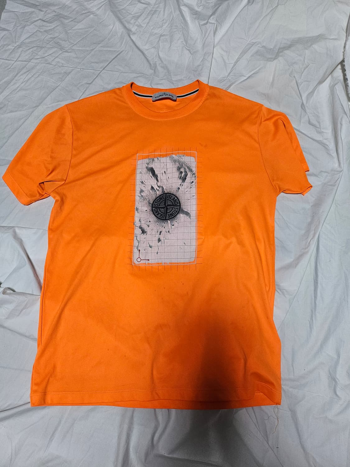 스톤아일랜드 반팔 티셔츠 형광 오렌지 L 상품이미지1
