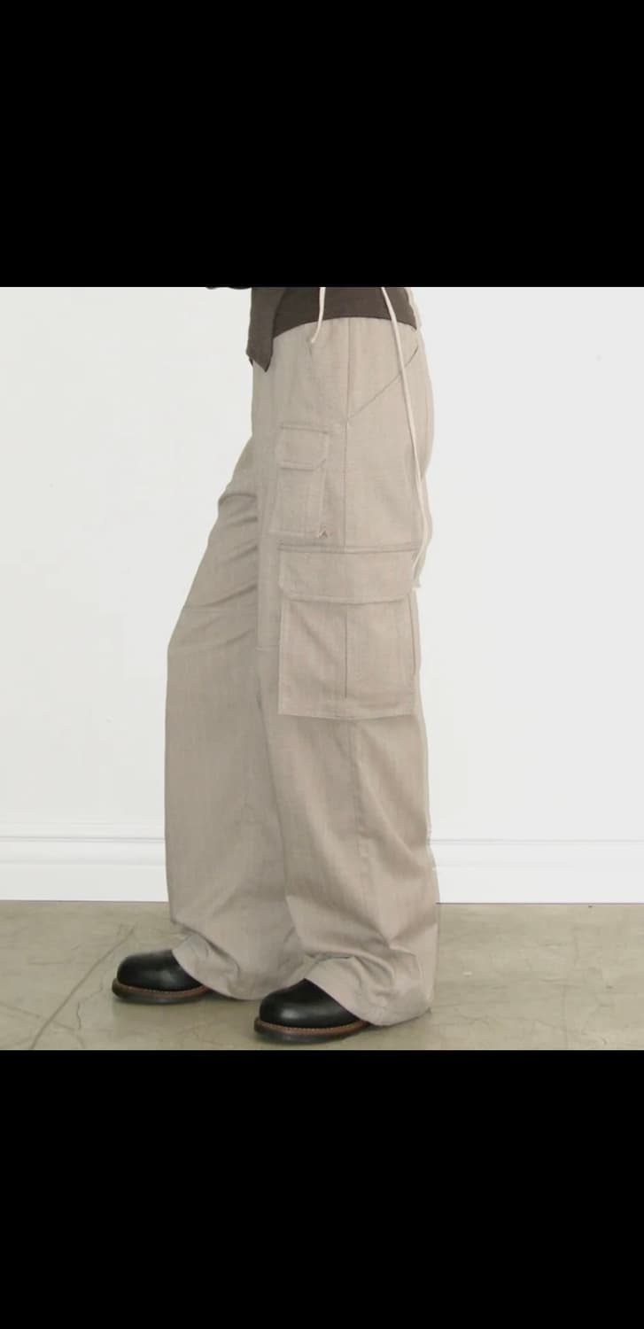 폴리수엠 헤링본 카고 팬츠 베이지 1사이즈 상품이미지1
