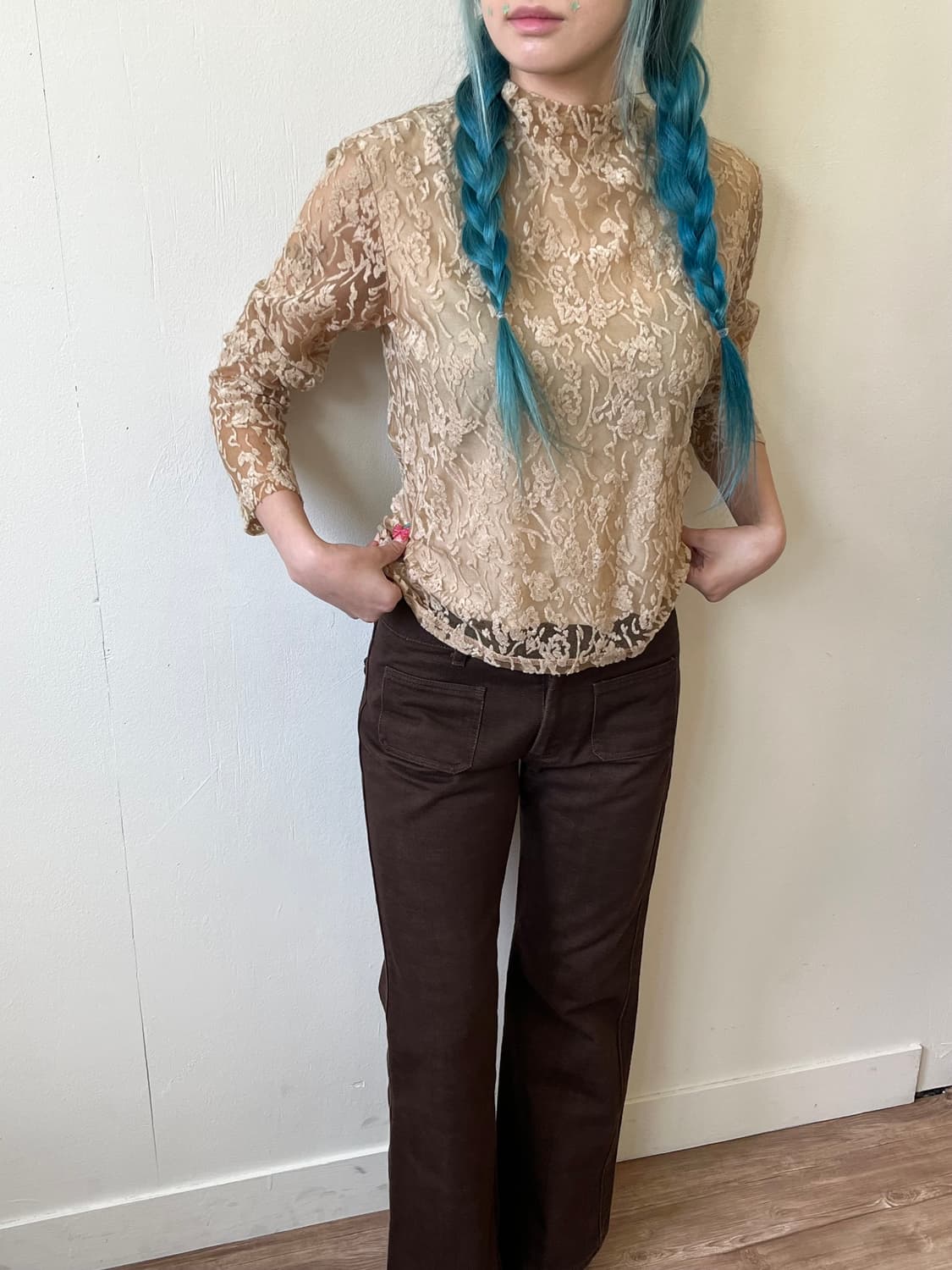 KATHARINE 아카이브 브라운 데님진 상품이미지9