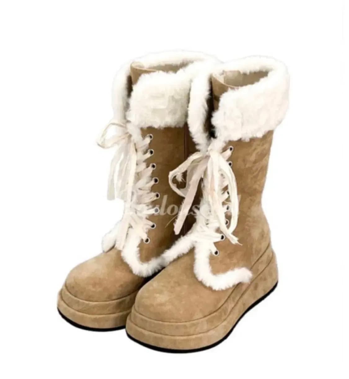 루루서울 윈터 엔젤 퍼 부츠 베이지 250 상품이미지1