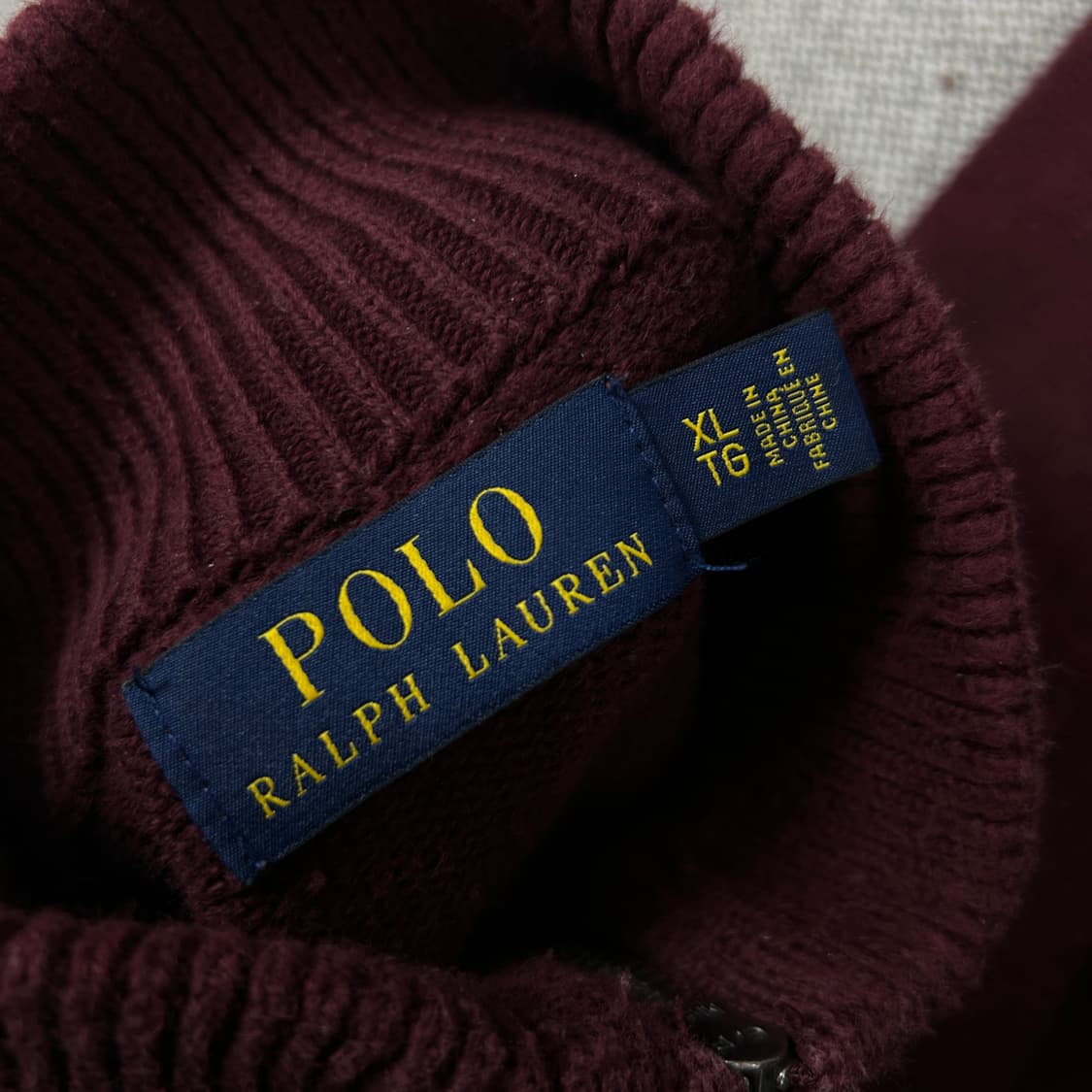 폴로 버건디 하프집업 니트(XL) 상품이미지2