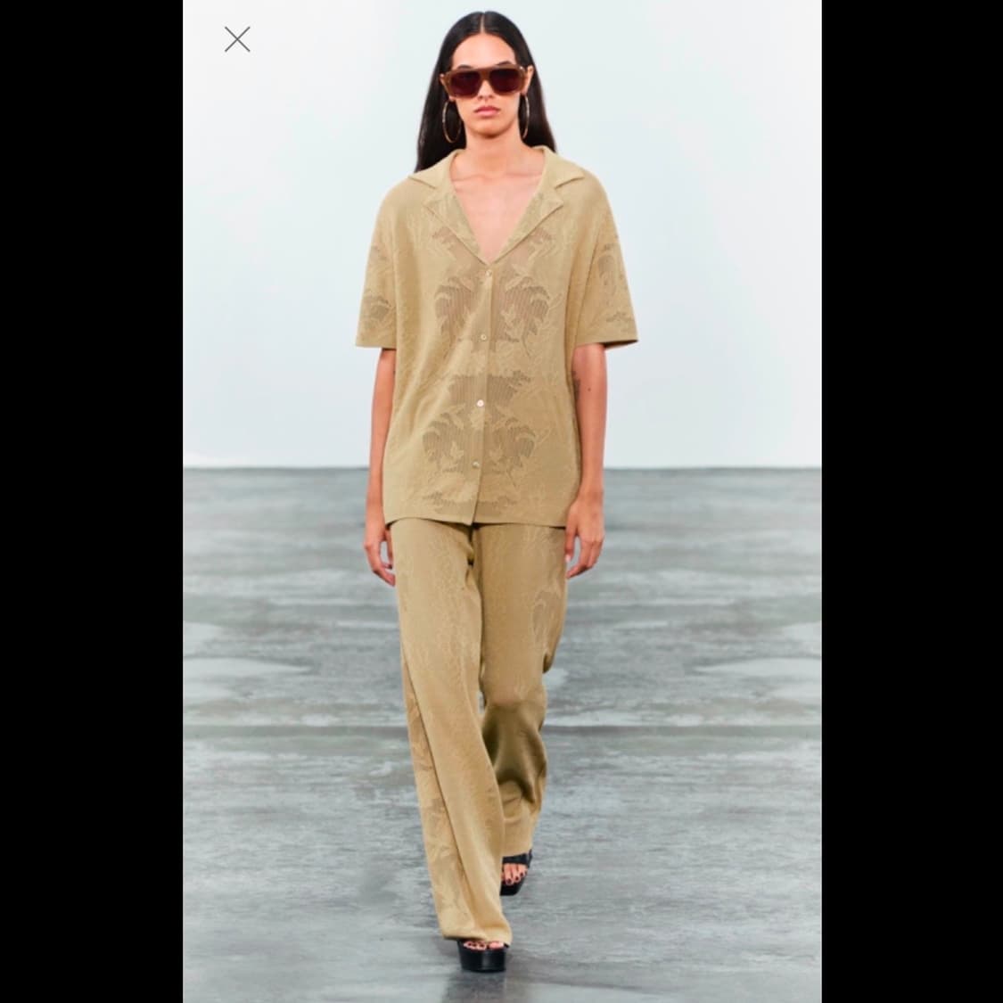 zara 자라 자카드 니트 오버사이즈 폴로셔츠 (새상품) 상품이미지8