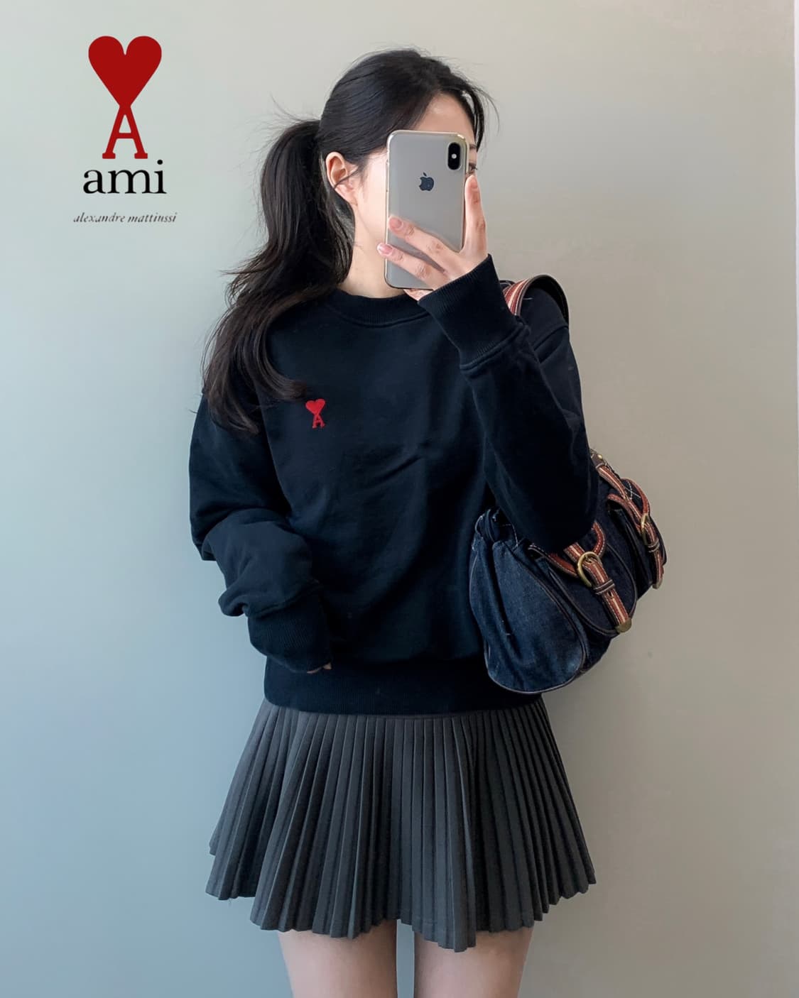 AMI 아미 스몰 하트 맨투맨 상품이미지3