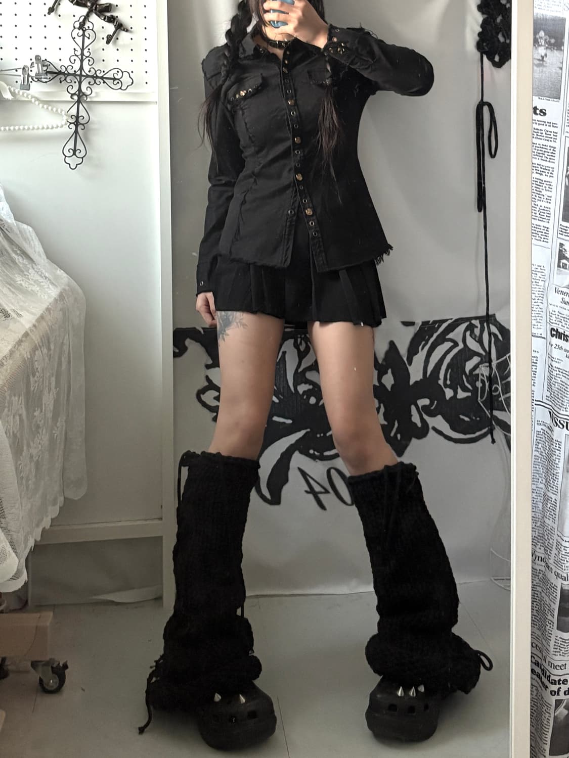 • black spandex grunge shirt 상품이미지3