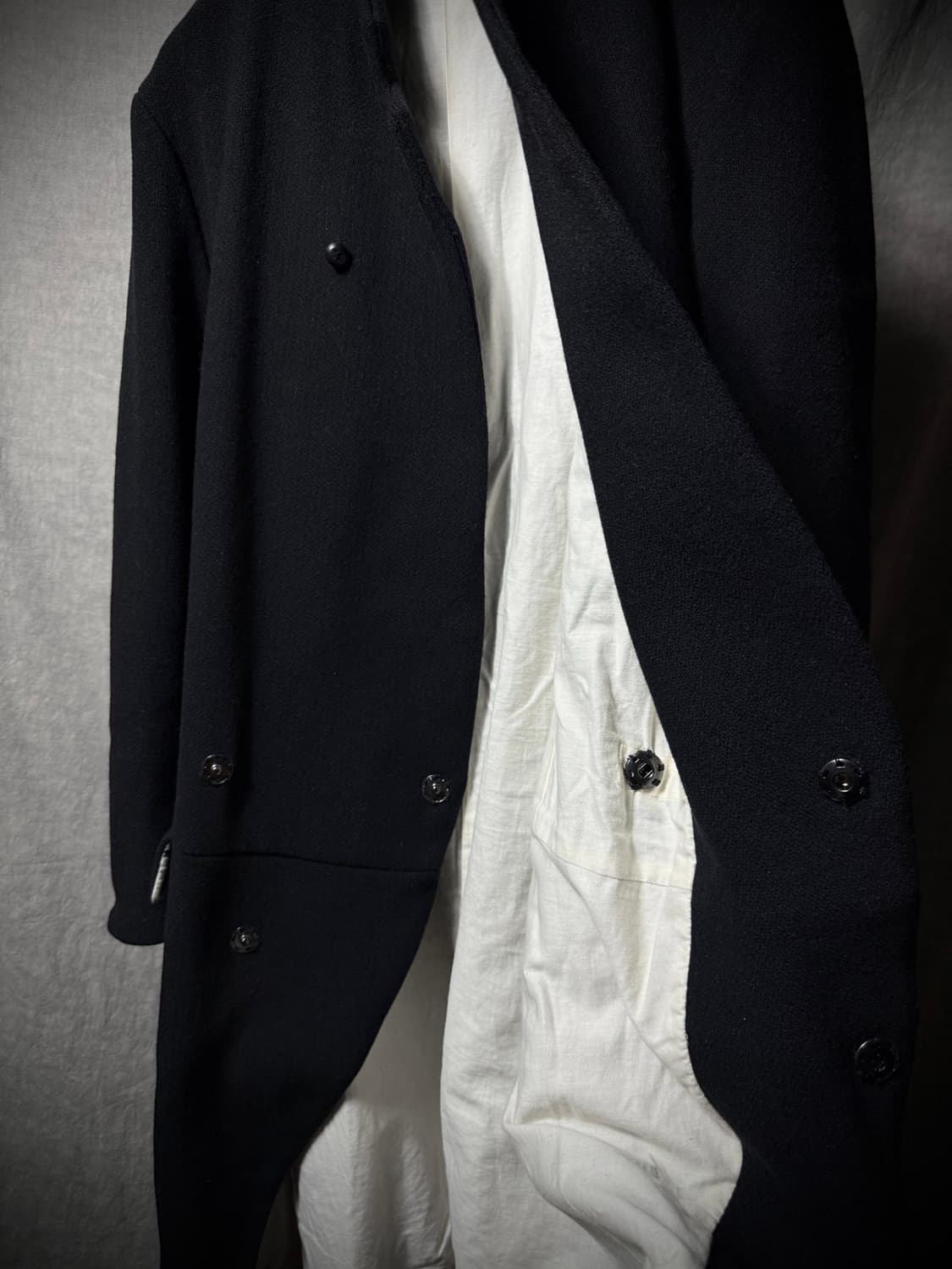 KLASICA Asymmetric Long Wool Coat 상품이미지8