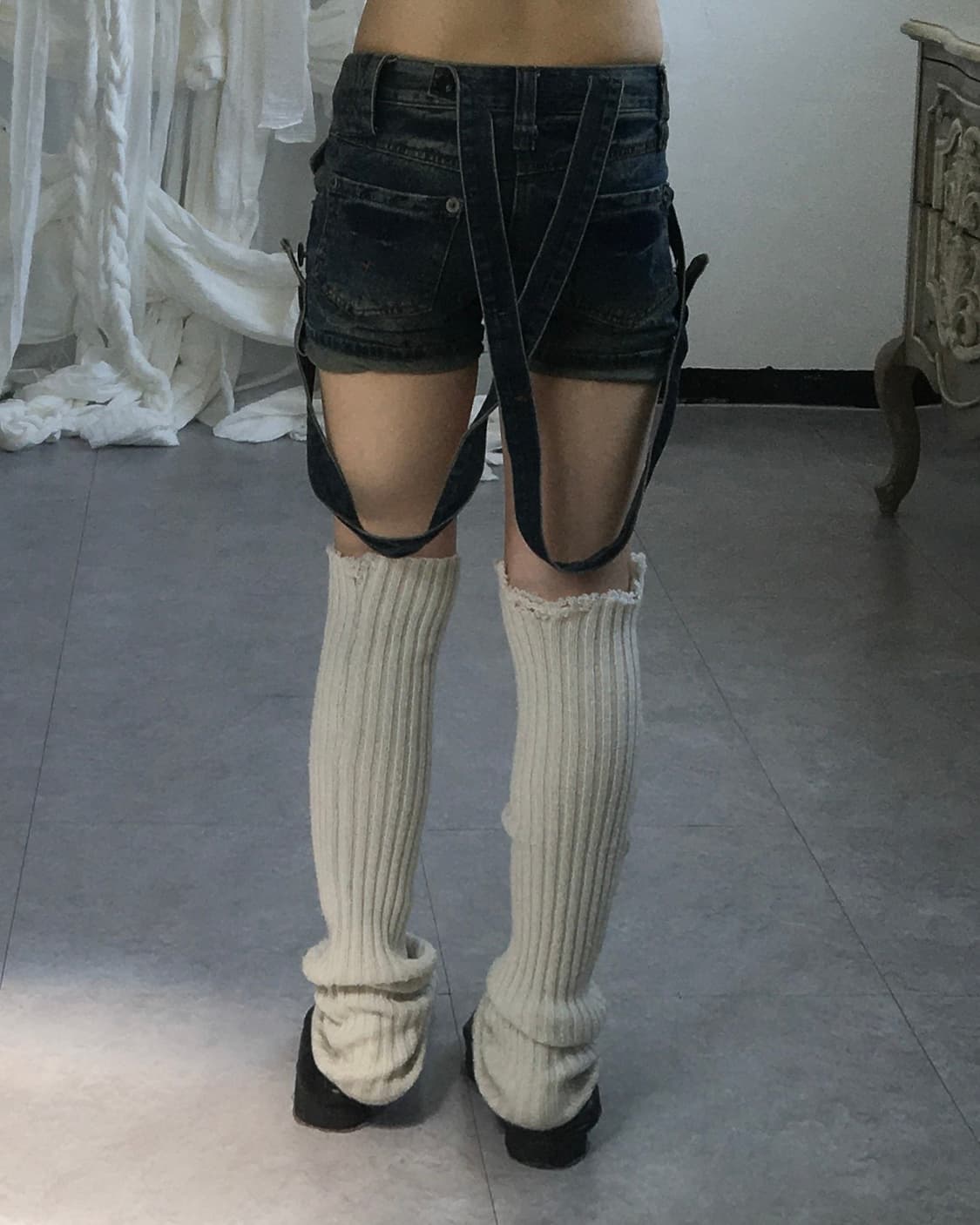 Suspender point denim short 상품이미지9
