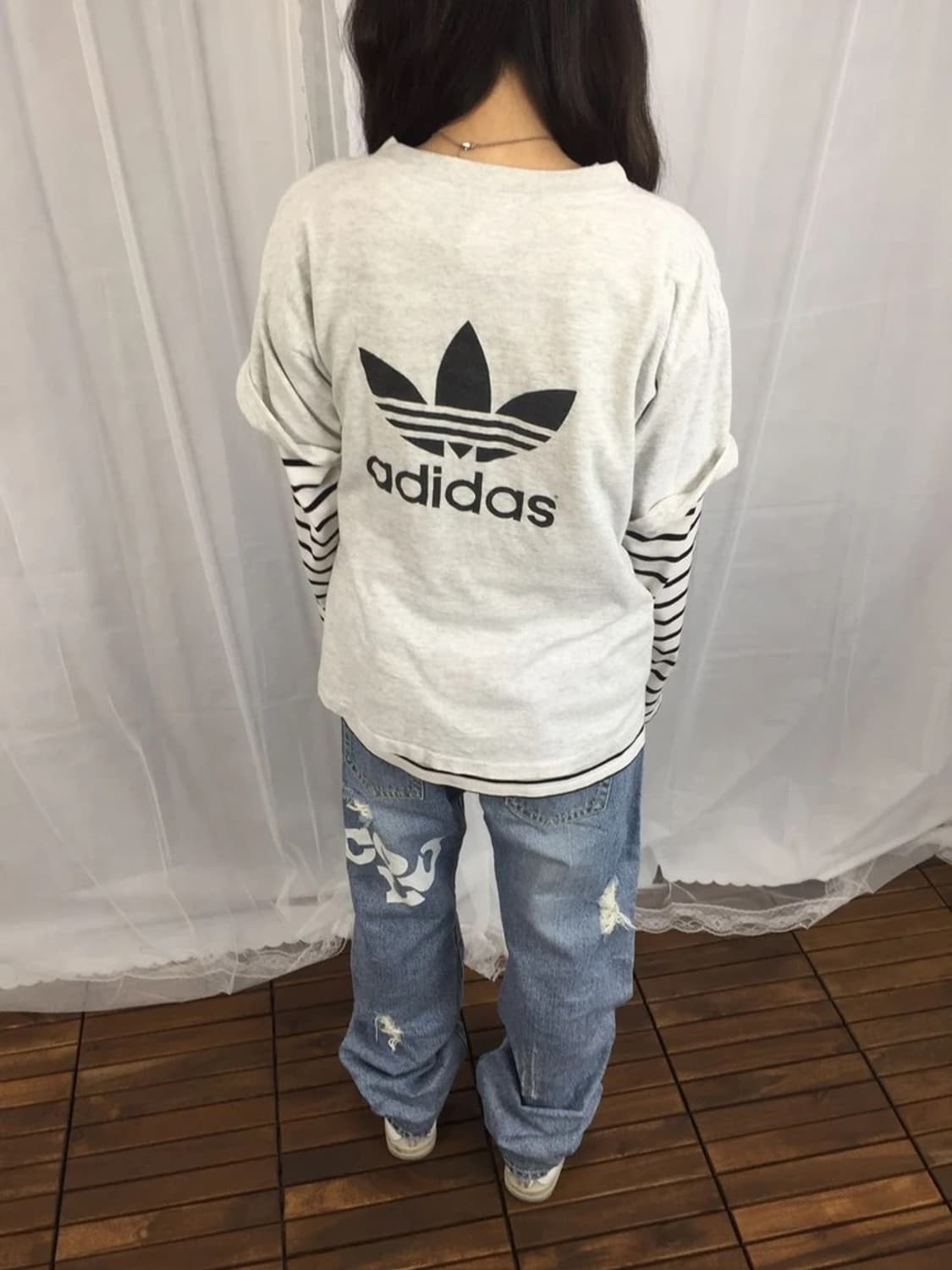 90s Adidas USA Trefoil Crop Tee 상품이미지2