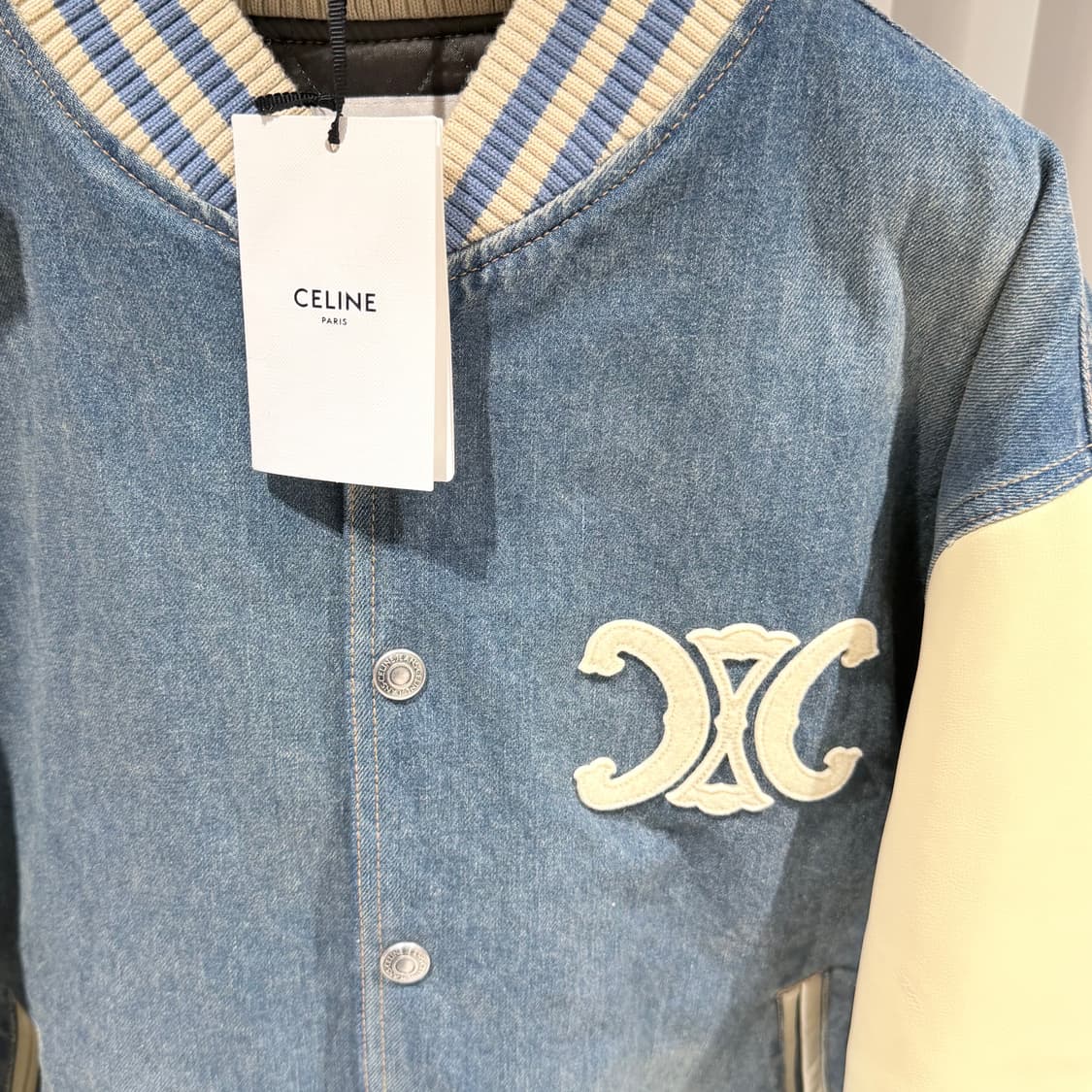 (A+/M) / 셀린느 데님 루즈 트리옹프 테디 트레일 워시 자켓 상품이미지7