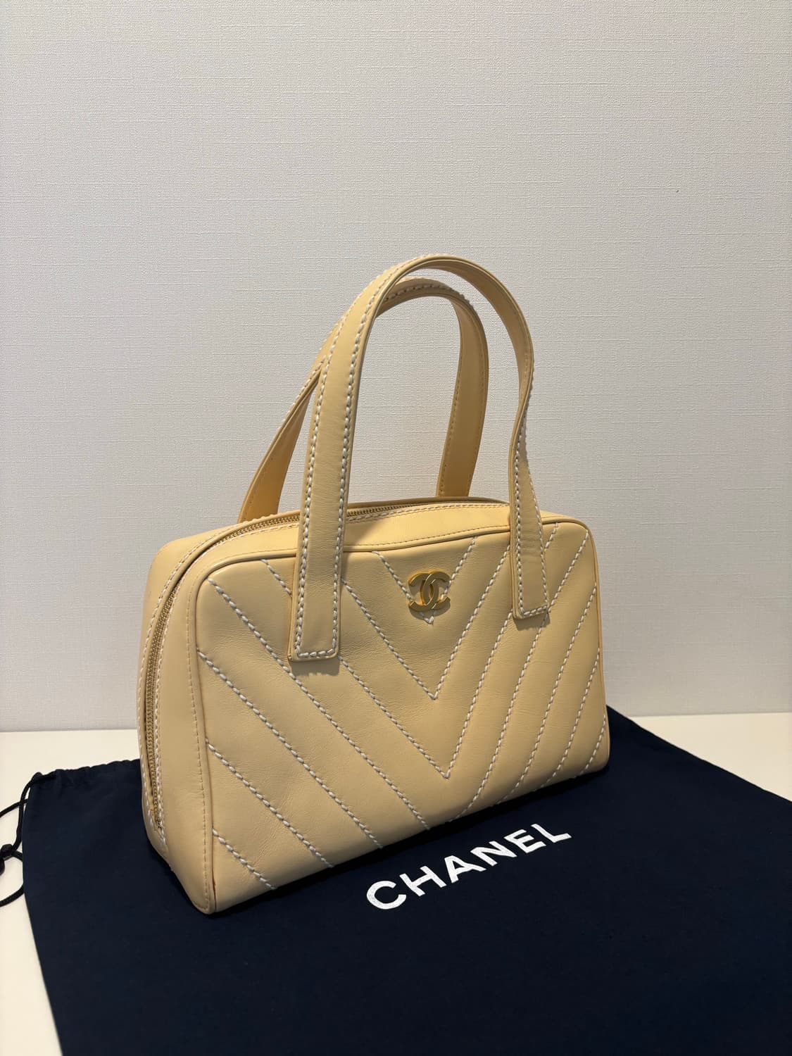 샤넬 빈티지 미니 보스턴백 베이지 (풀구성) 상품이미지2