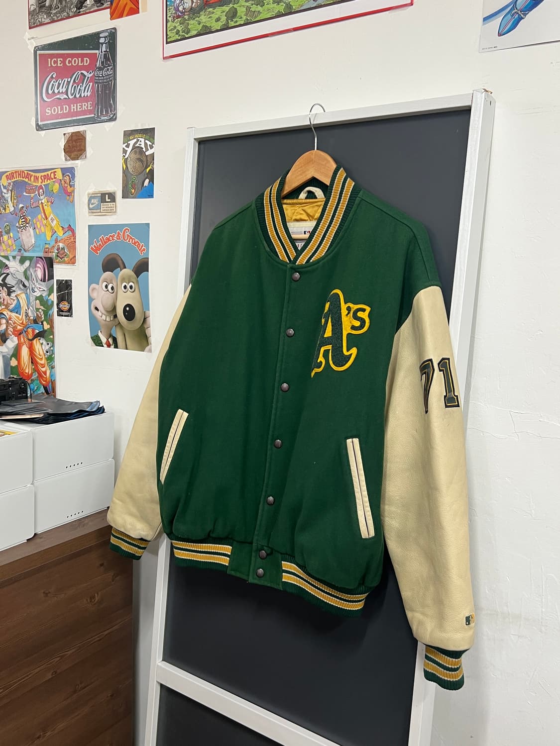 MLB F&F 오클랜드 애슬레틱스 카우레더 바시티 점퍼 상품이미지1