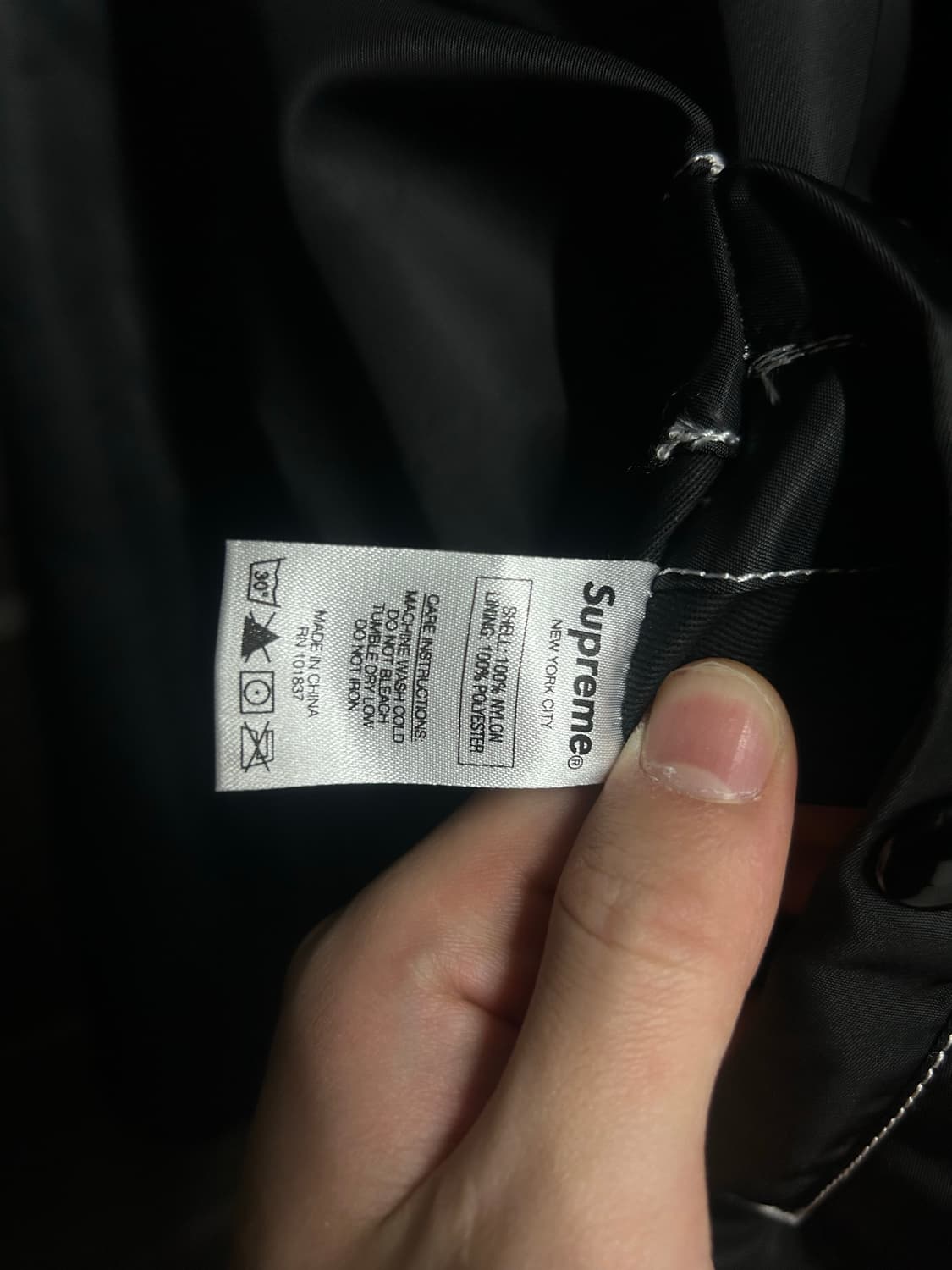 슈프림 콘트라스트스티치리버시볼ma1자켓 (지브라 블랙) 상품이미지6