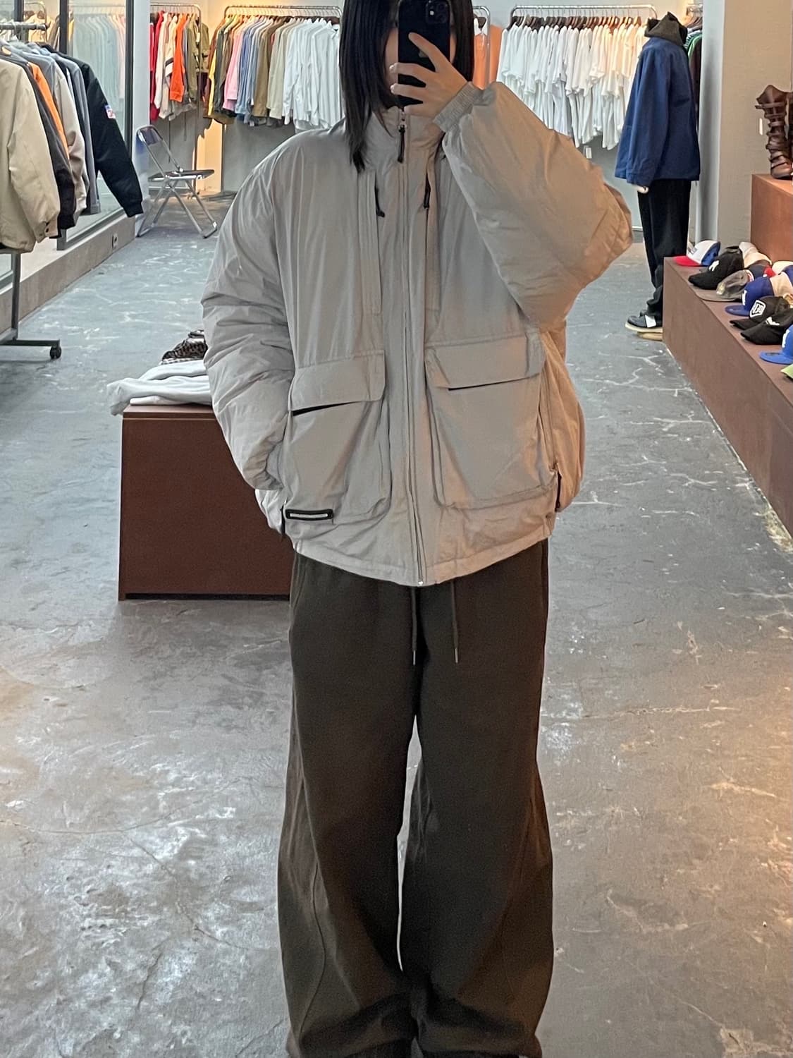 세컨모놀로그 컨템포러리 에어 덕다운 그레이 패딩 H1252 상품이미지1