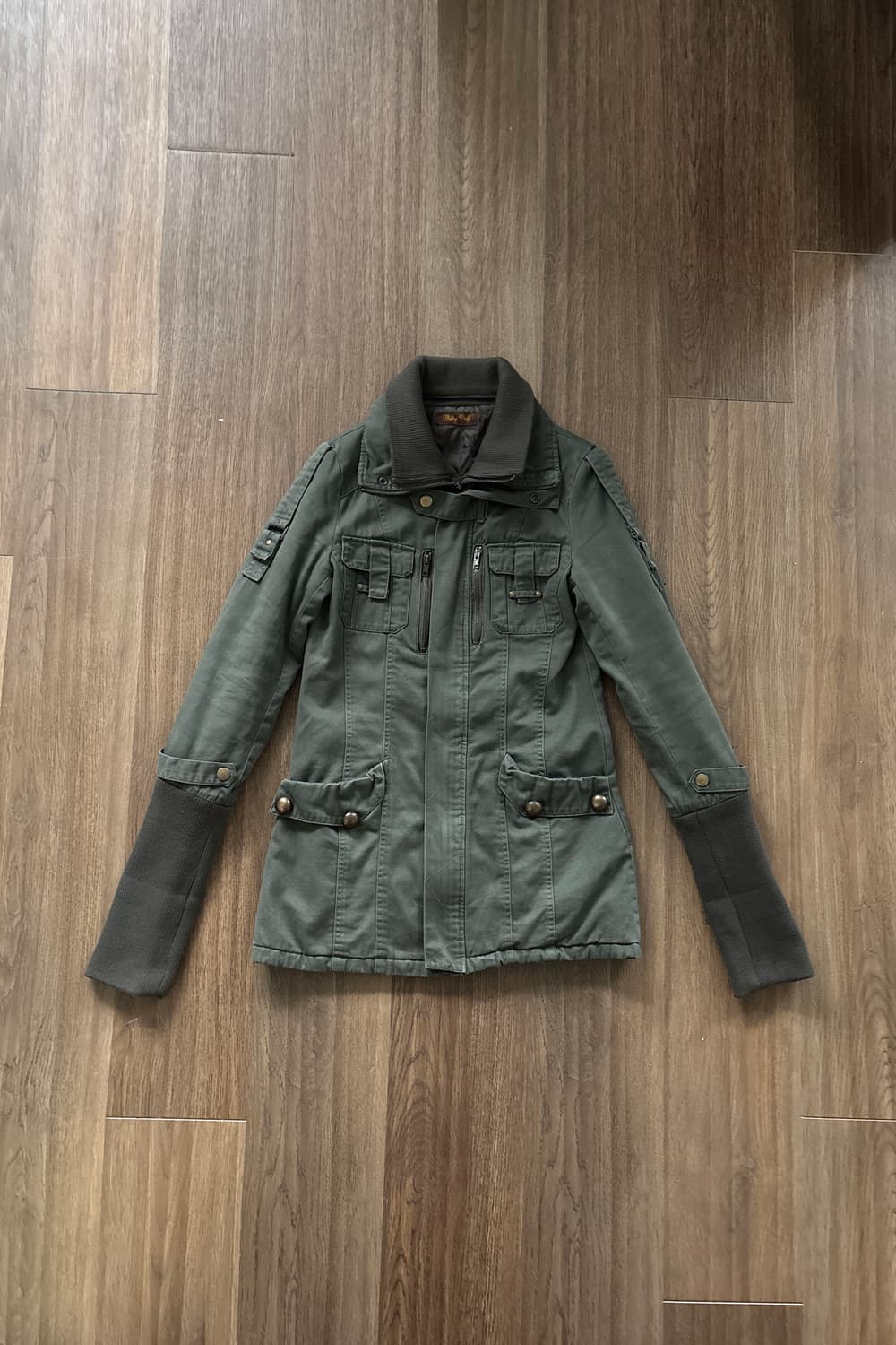 Ribbed Sleeve Military Field Jacket 상품이미지3