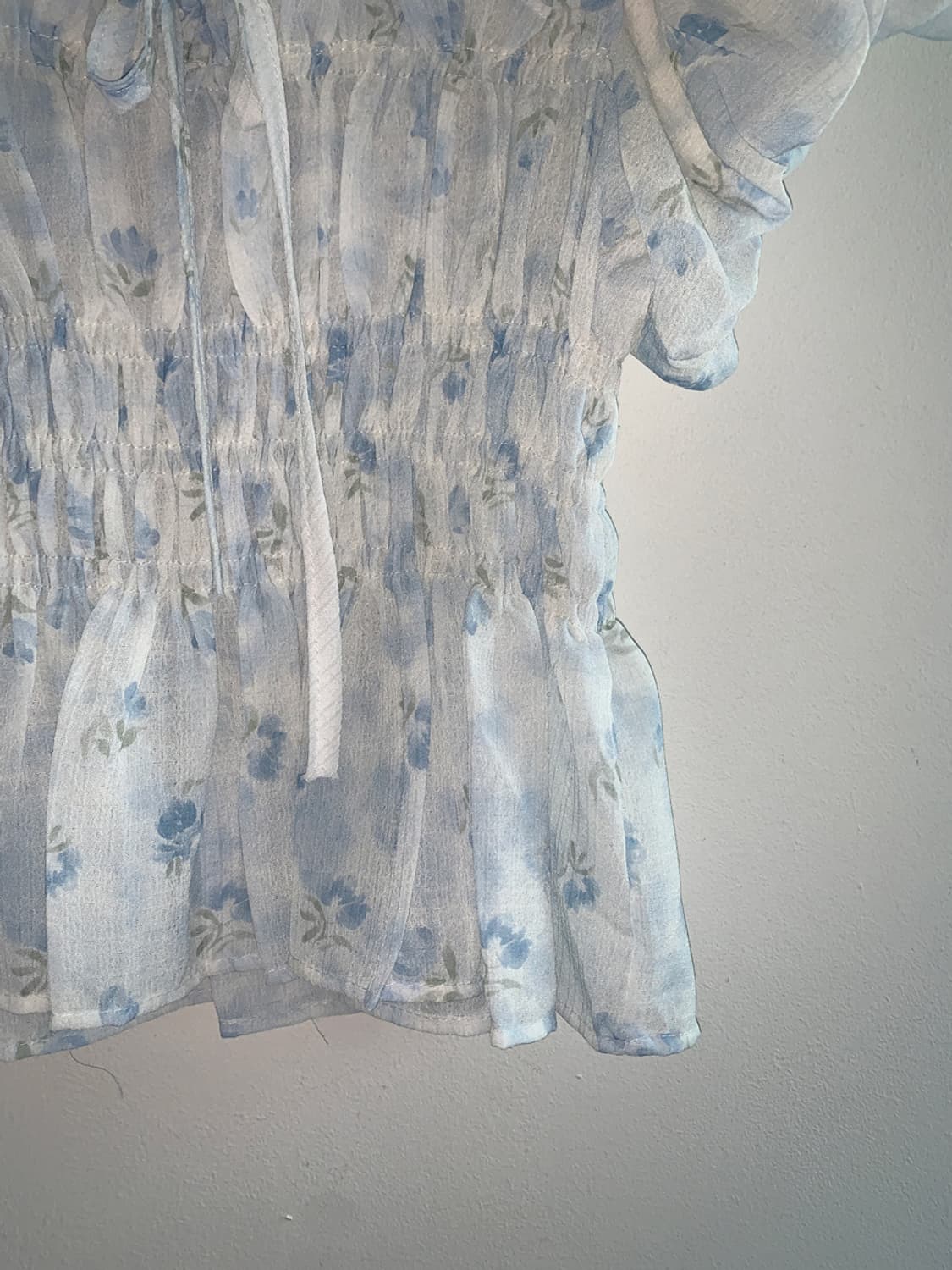 Floret shirring blouse top(sky blue) 상품이미지6