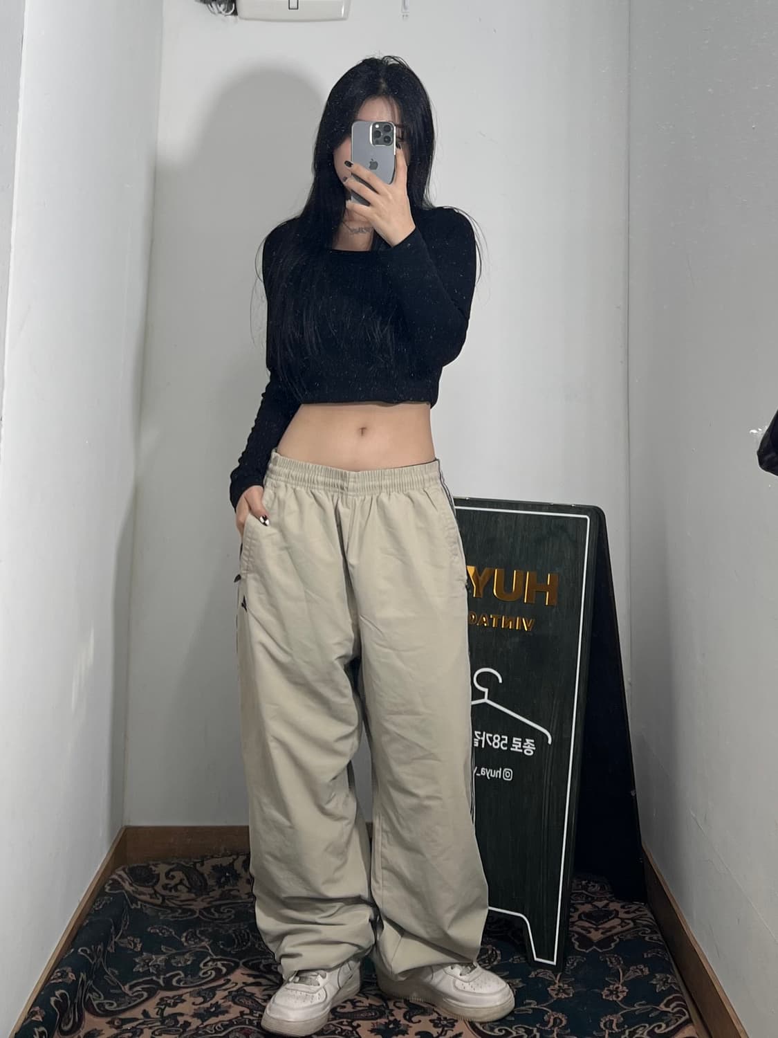 아디다스 베이지 와이드 트랙 팬츠 90 상품이미지2