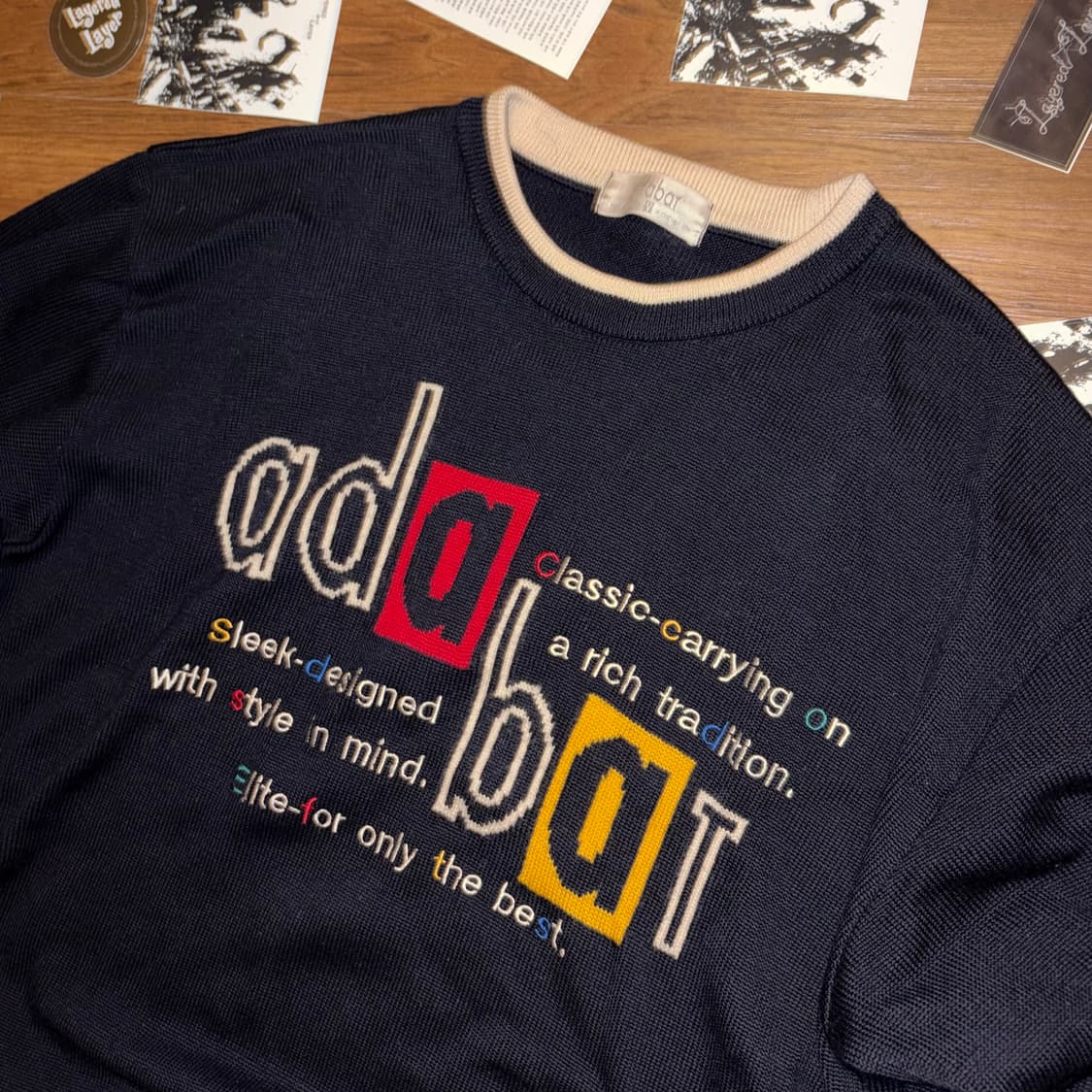 90s Adabat wool graphic jacdquard knit 상품이미지3