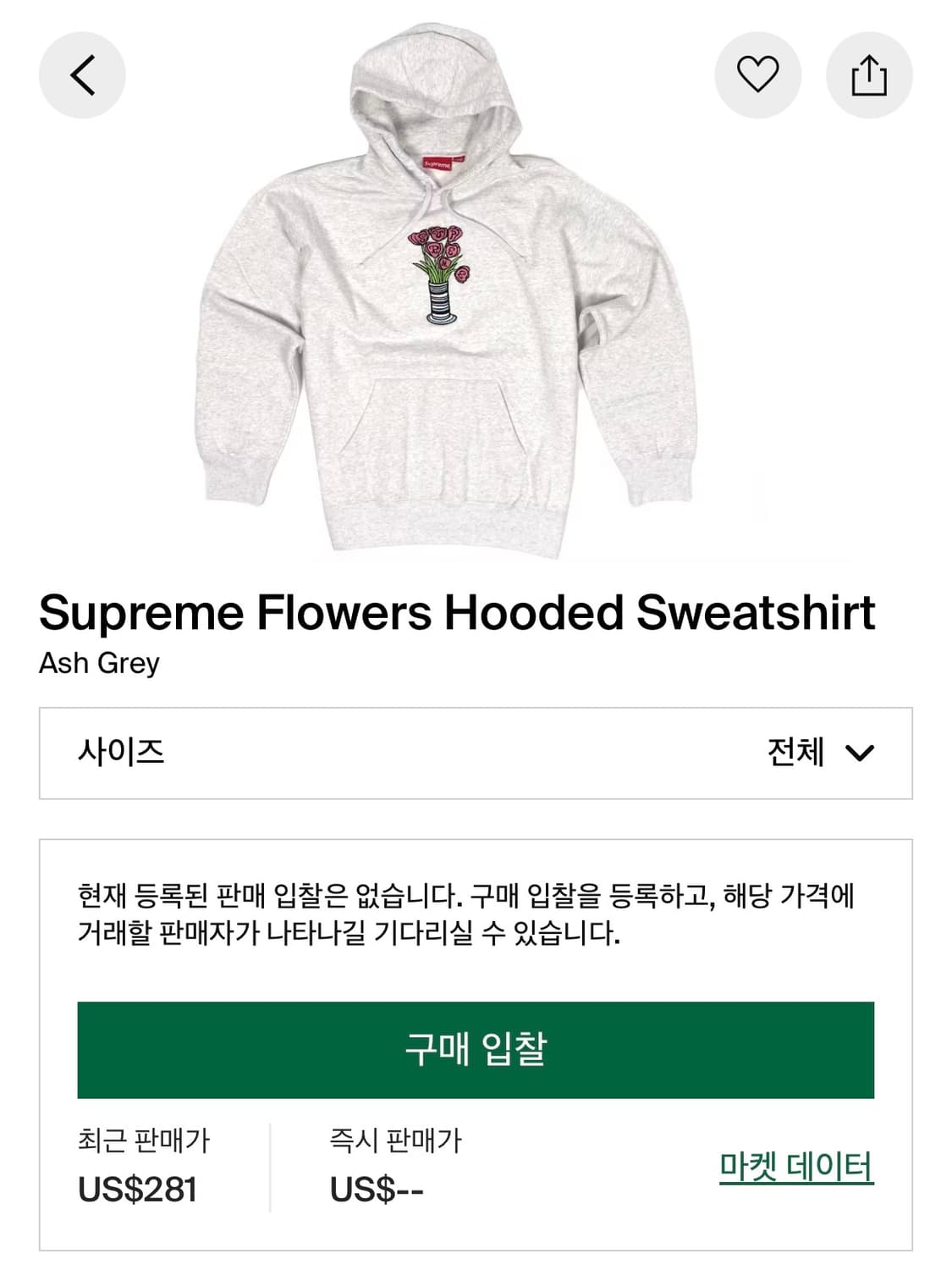 2018FW 슈프림 플라워즈 후드 상품이미지10