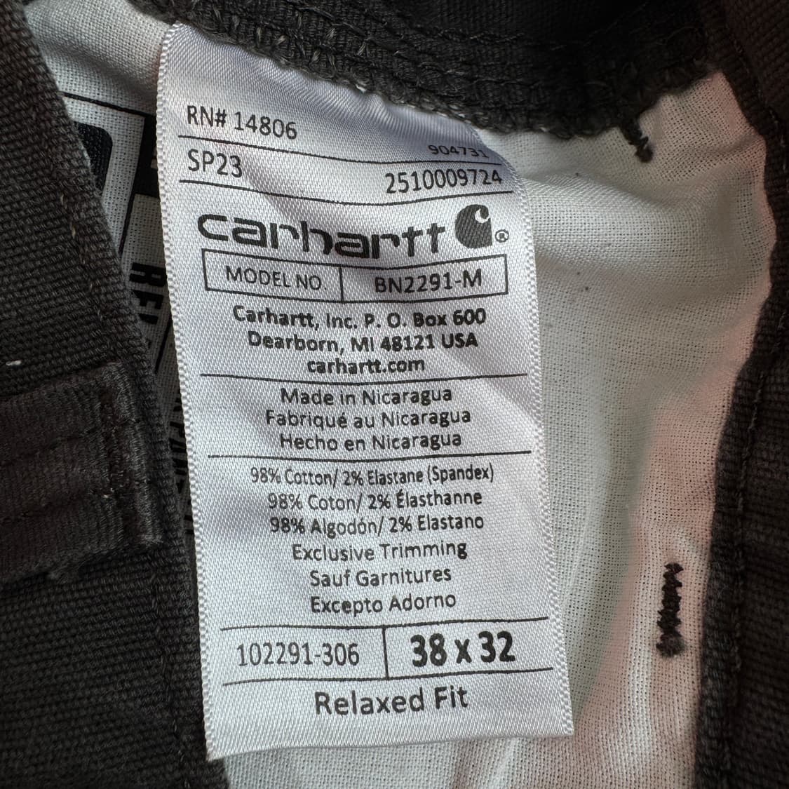 칼하트 OG 카펜터 페이드 와이드 워크팬츠 상품이미지10