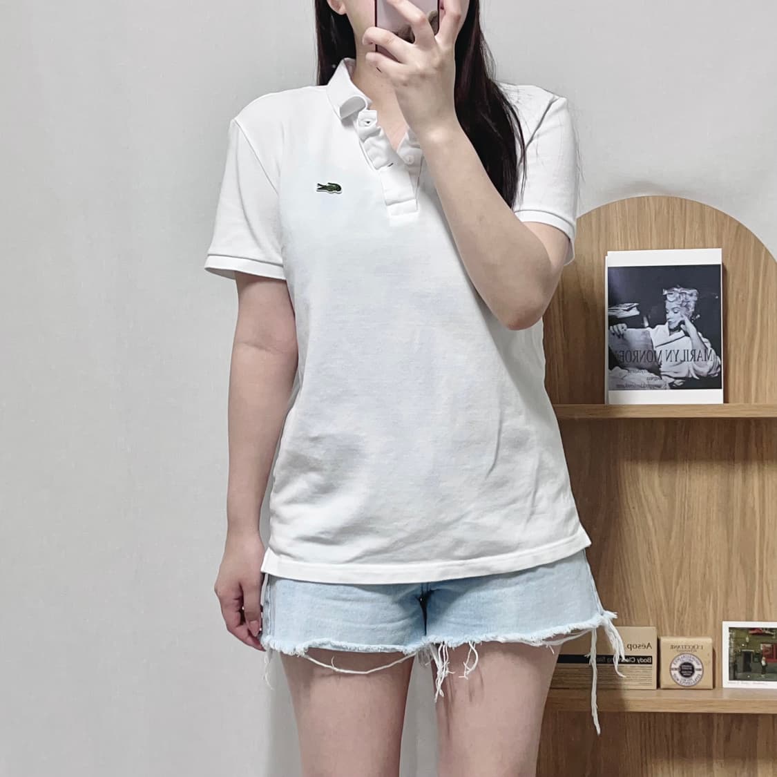 [정품] 라코스테 화이트 패치로고 반팔카라티 [ L ] 상품이미지2