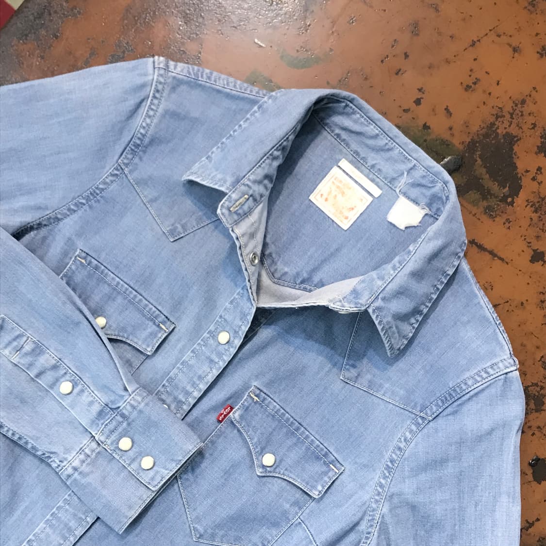 리바이스 중청 데님 웨스턴 셔츠 여성 55 사이즈  상품이미지3