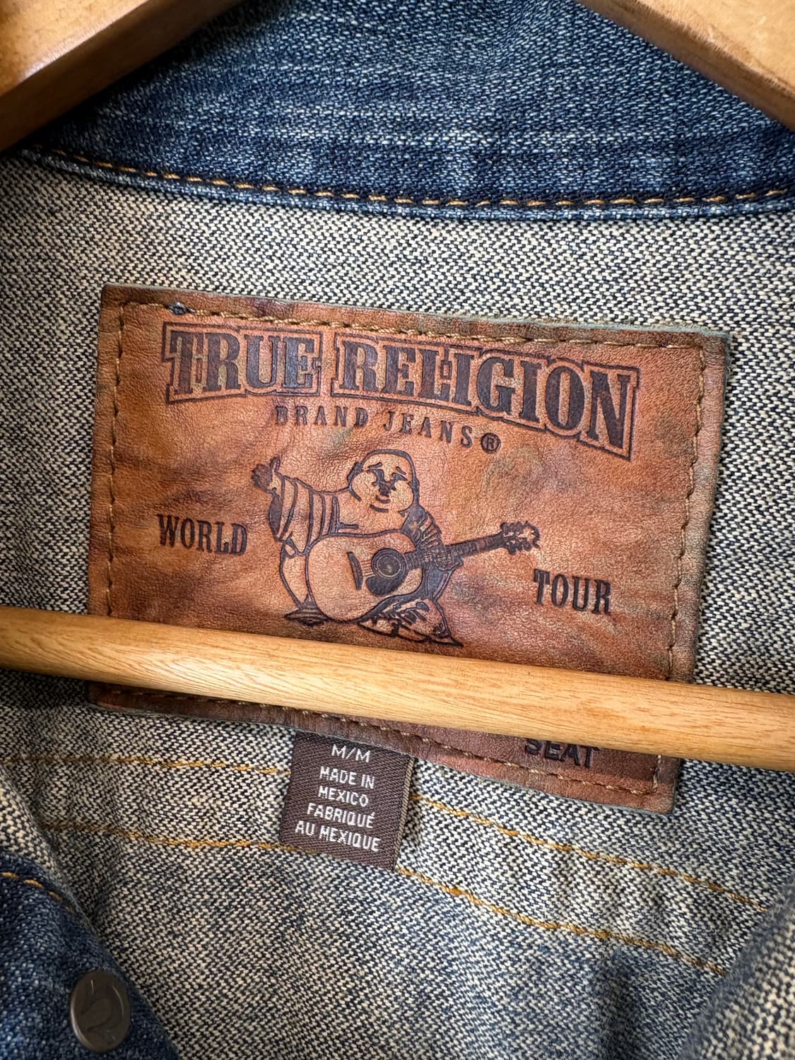 트루릴리전 빈티지 레더 로고 워싱 트러커 자켓 상품이미지8