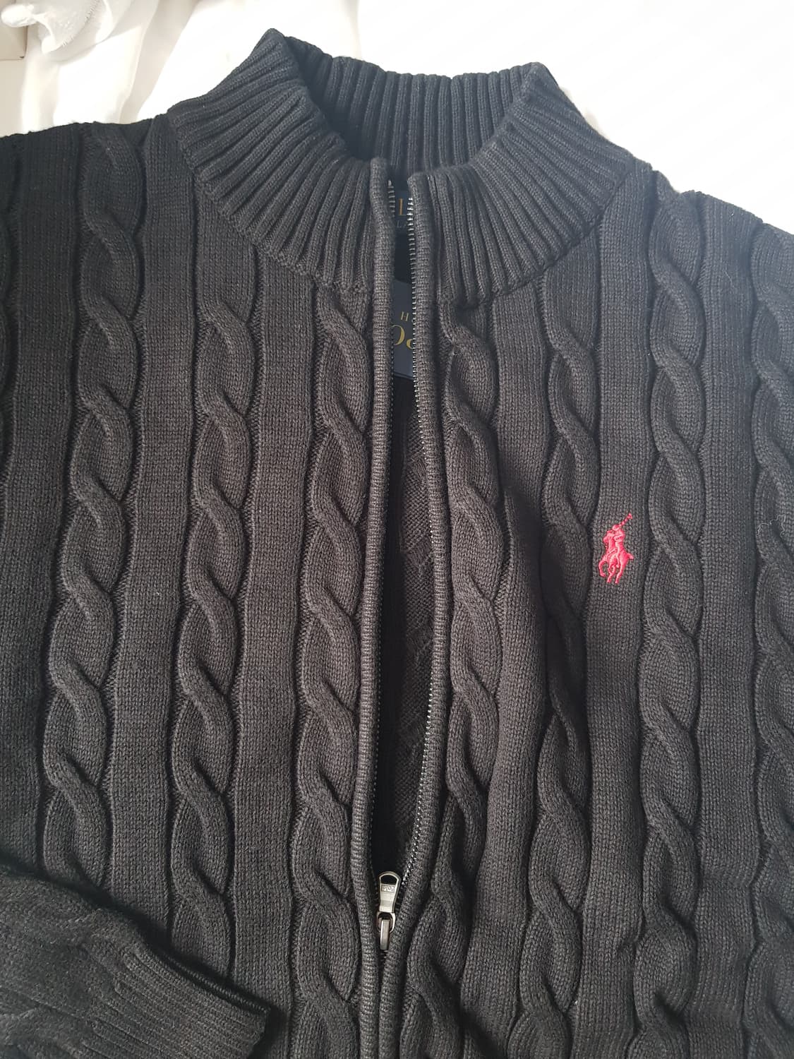 폴로 랄프로렌 남성 케이블 니트 코튼 풀 집업 상품이미지1