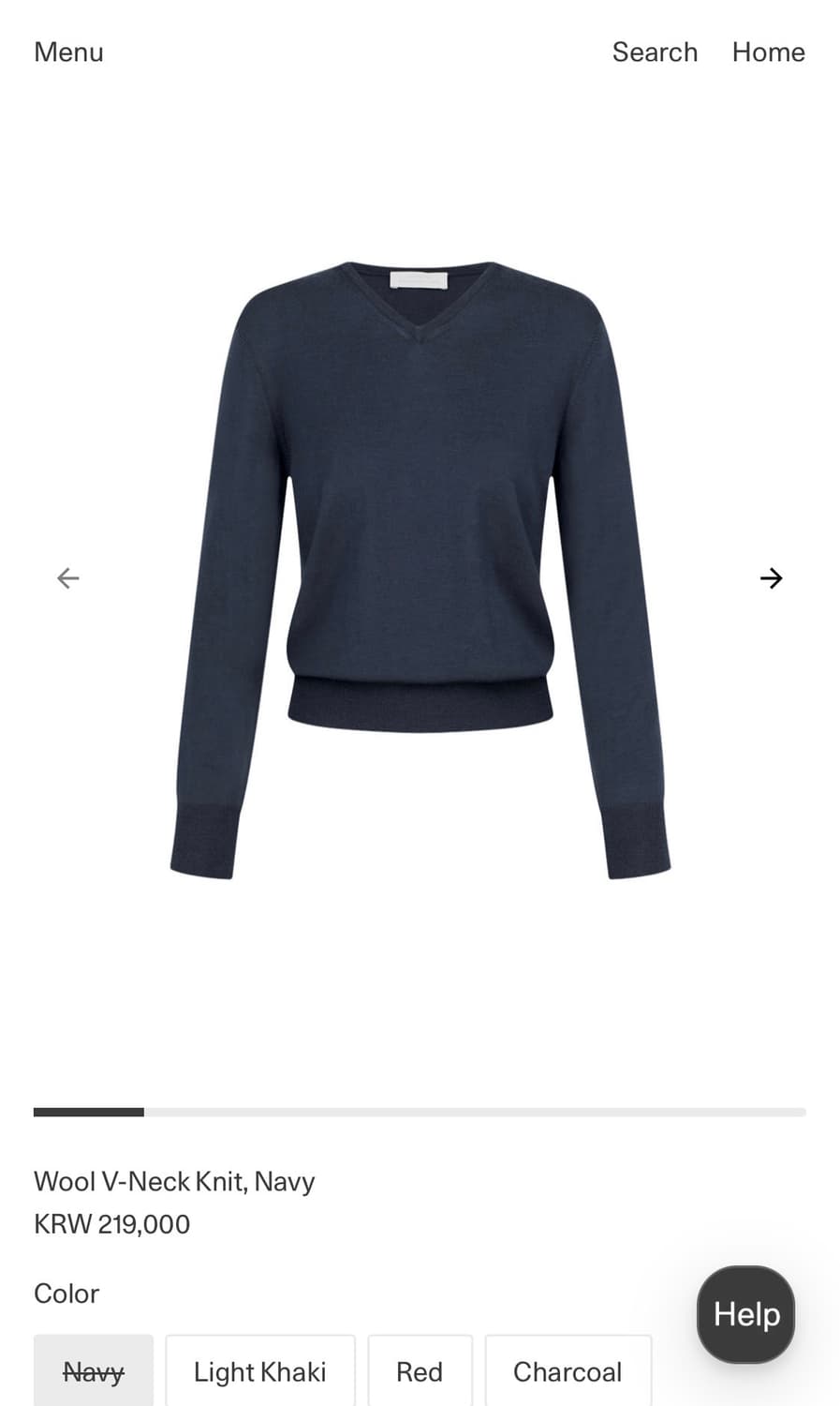 아모멘토 Wool V-Neck Knit, Navy 0사이즈 상품이미지1
