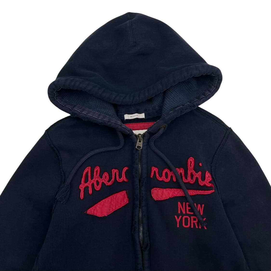 아베크롬비 레드 패치 네이비 후드집업 XL 상품이미지4