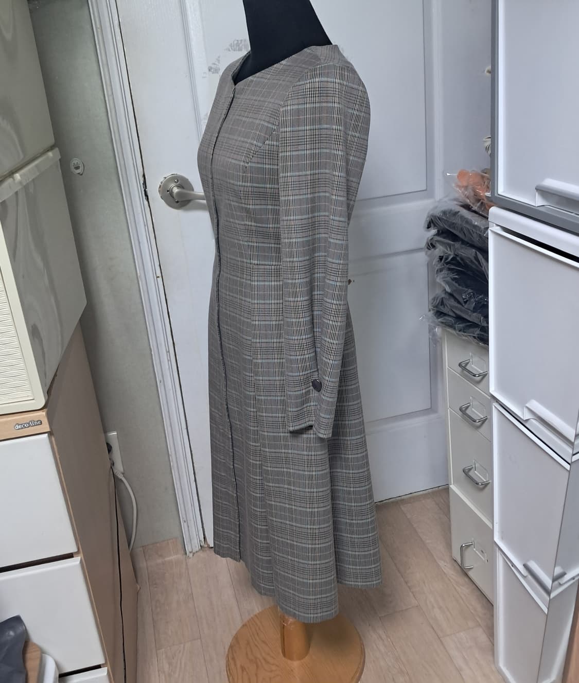 잇미샤 체크 롱 원피스 44~날씬55(상태상급) 상품이미지2