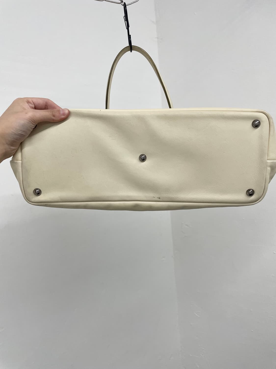 롱샴 아이보리 레더 보스턴백 상품이미지9