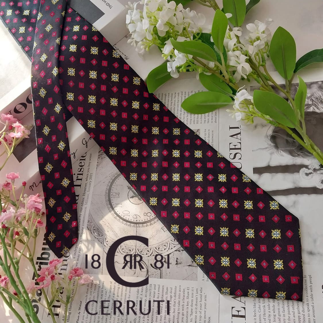 니노 세루티 실크 블랙 패턴 넥타이 9.5cm A+등급 K2023
 상품이미지2