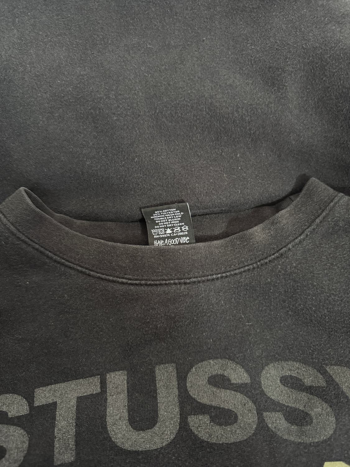 희귀!! 스투시 Stussy N4 카모 기모 맨투맨 블랙 M 상품이미지6