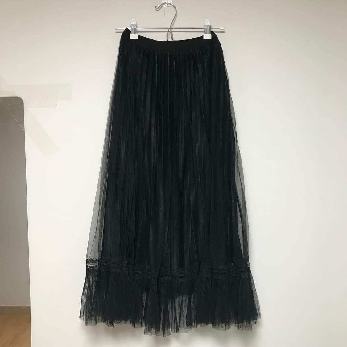 블랙 캉캉 롱 샤 스커트 상품이미지1