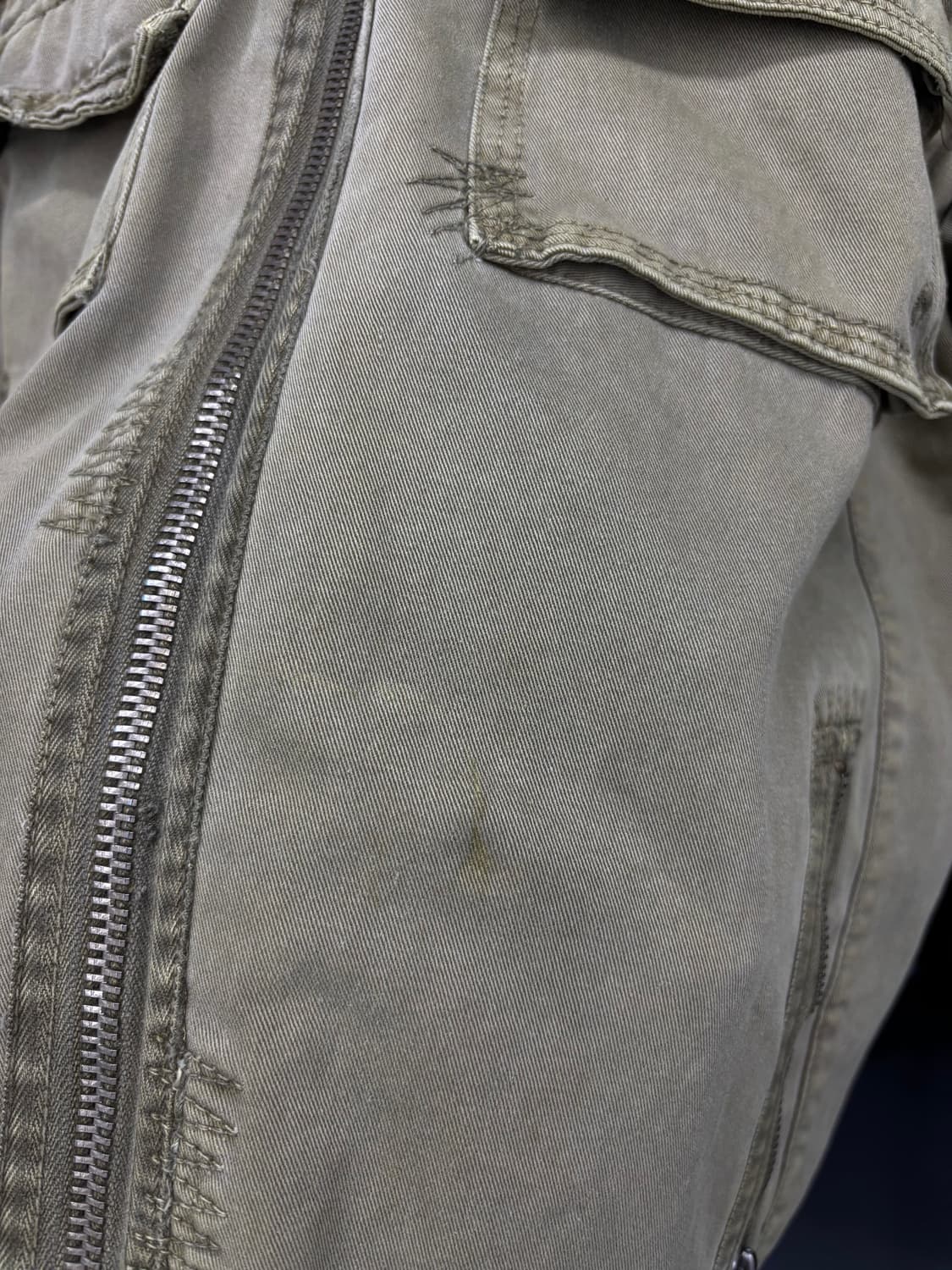 VTG 하이넥 카키 코튼 자켓 상품이미지6