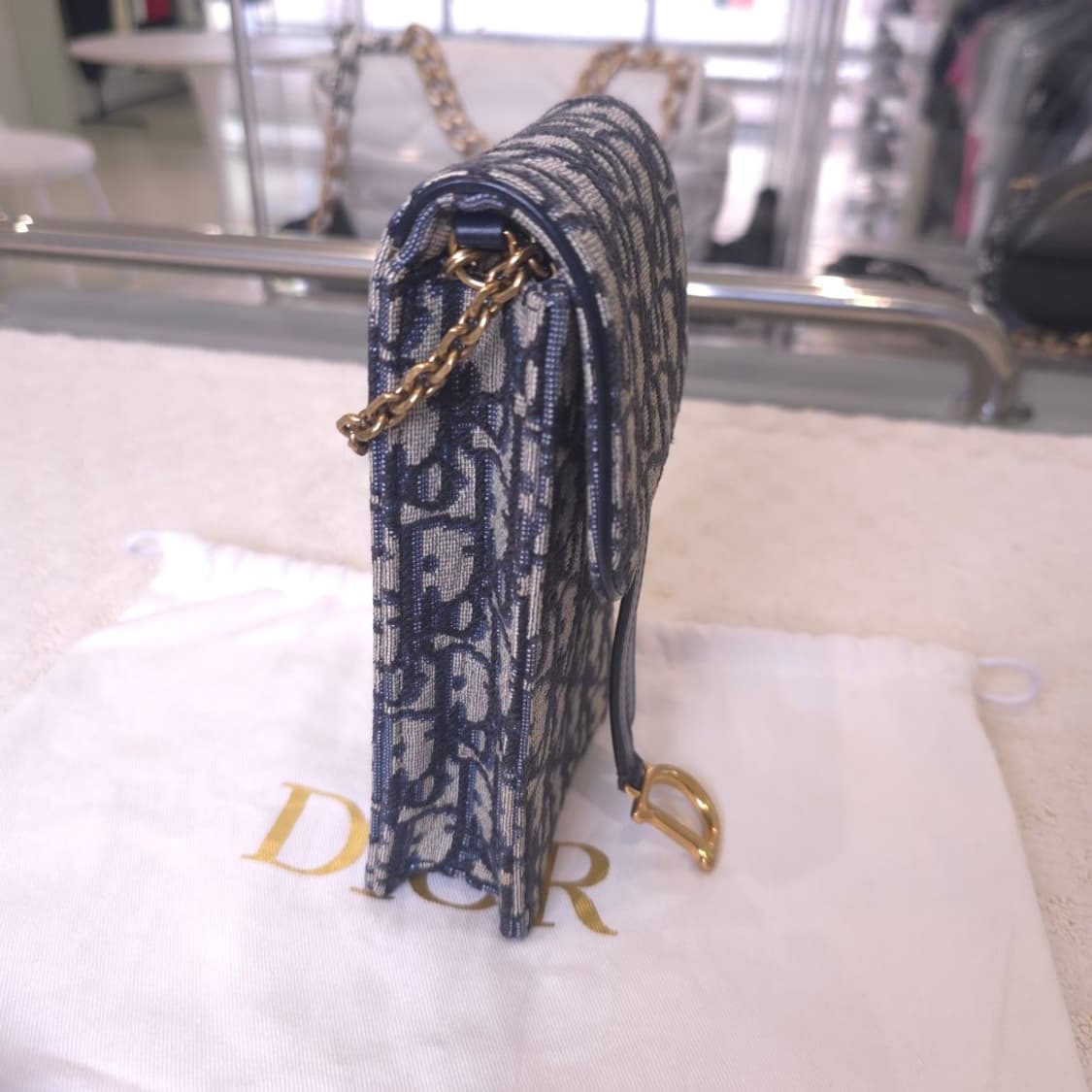 [중고/정품] 디올 오블리크 새들 버티컬 파우치 크로스백 상품이미지3