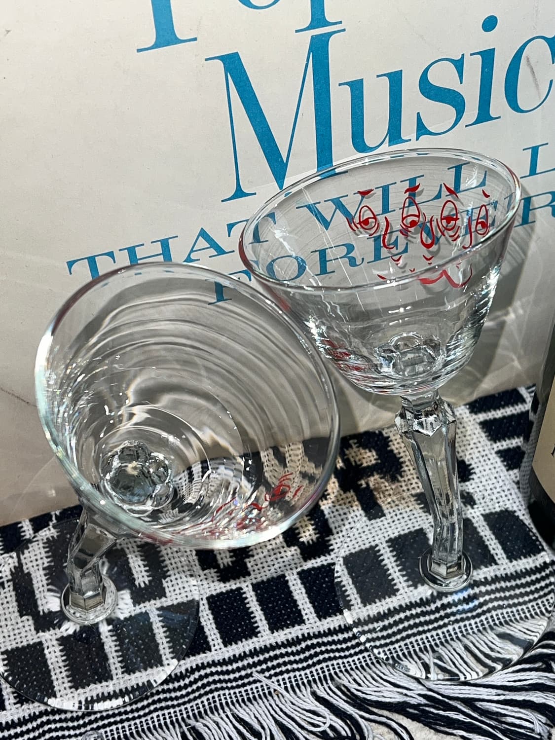 50sCrooked stem Tipsy Face Glass 상품이미지7