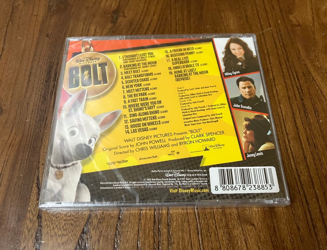 디즈니 애니메이션 영화 볼트 OST 영화음악 라이센스 초판 미개봉 CD 상품이미지5