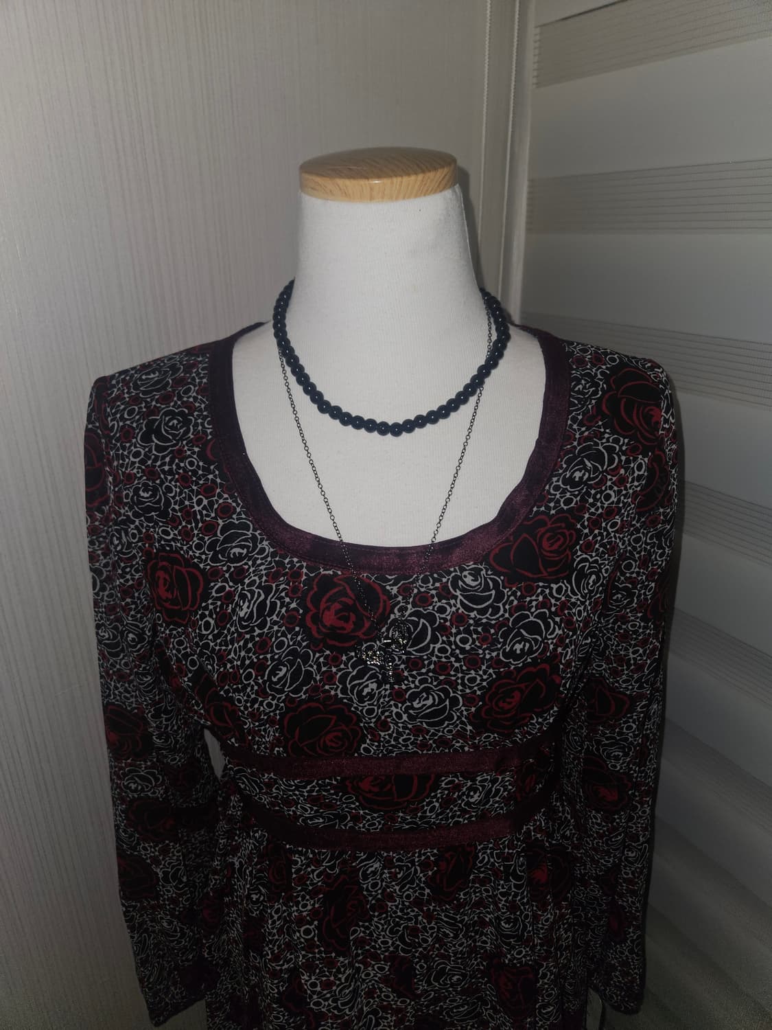 빈티지 다크로즈 벨벳 드레스 상품이미지2