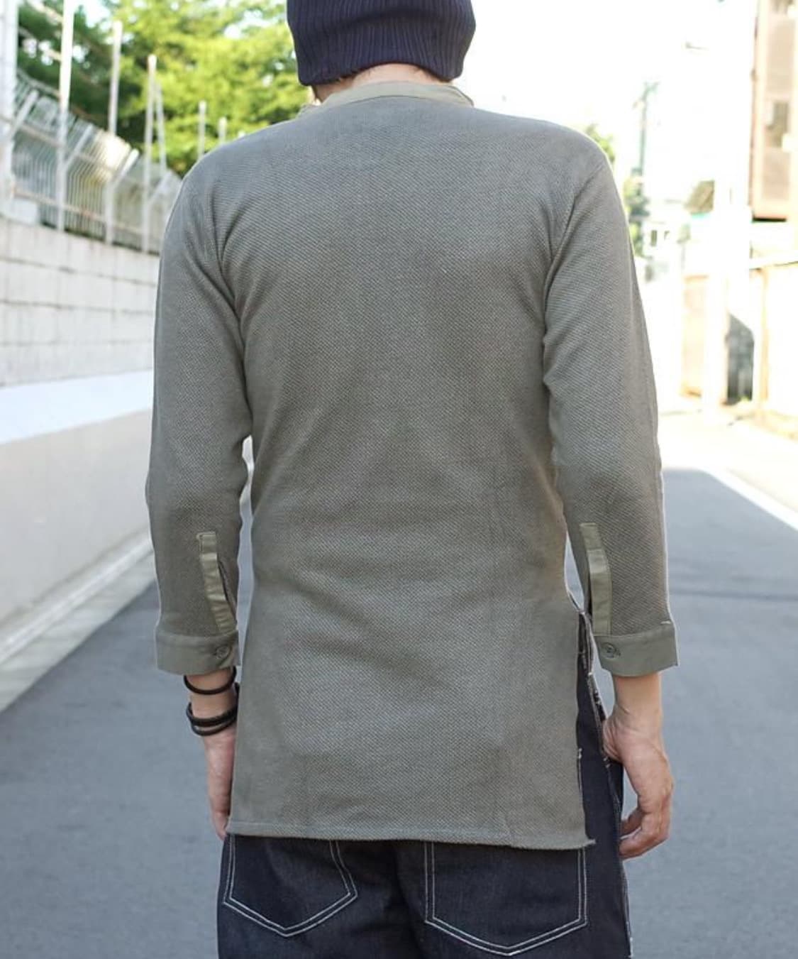 SWEDEN ARMY M-39 언더웨어 외플 헨리넥 셔츠=스웨덴 군 상품이미지2