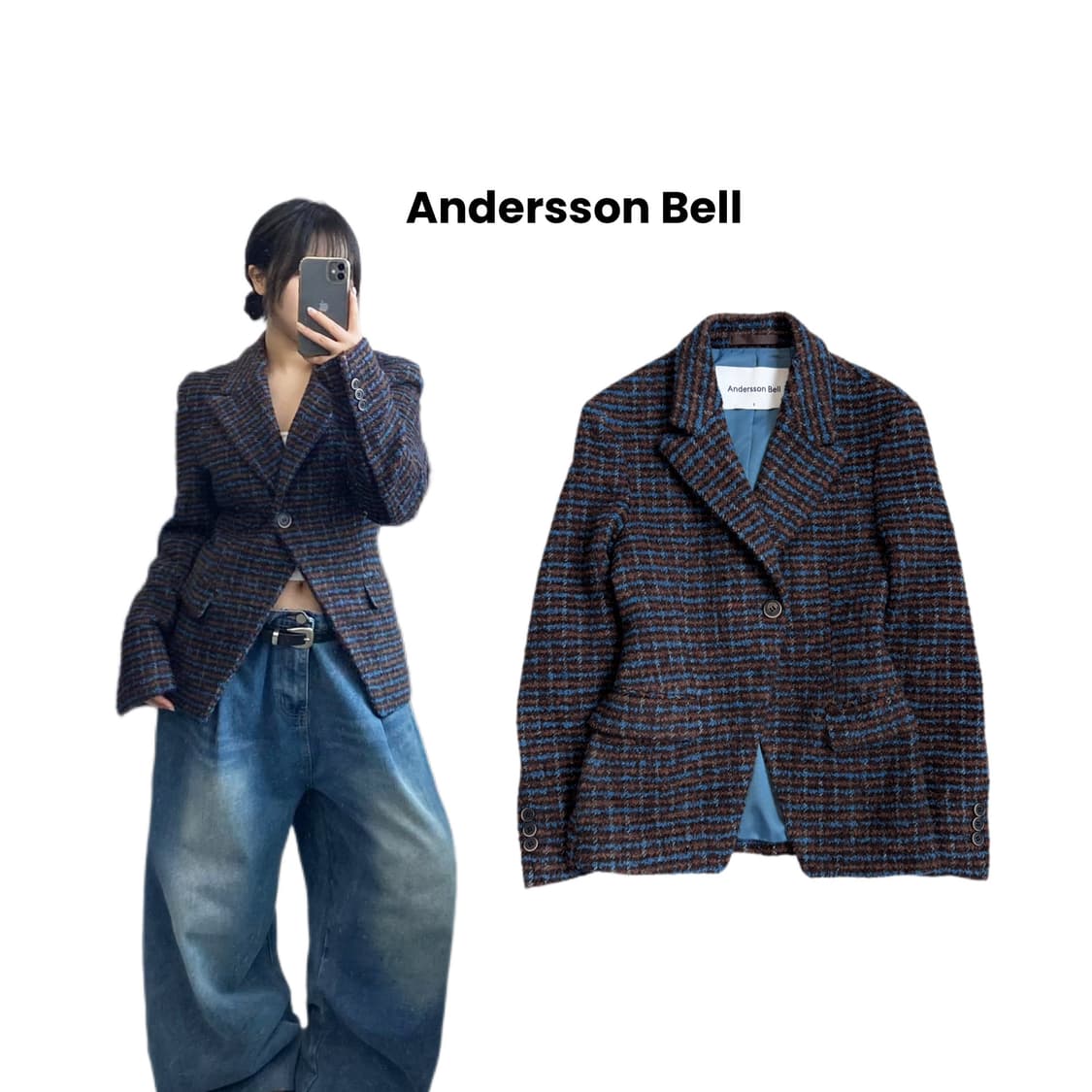 앤더슨벨 22FW 울 트위드 블레이저 자켓 상품이미지1