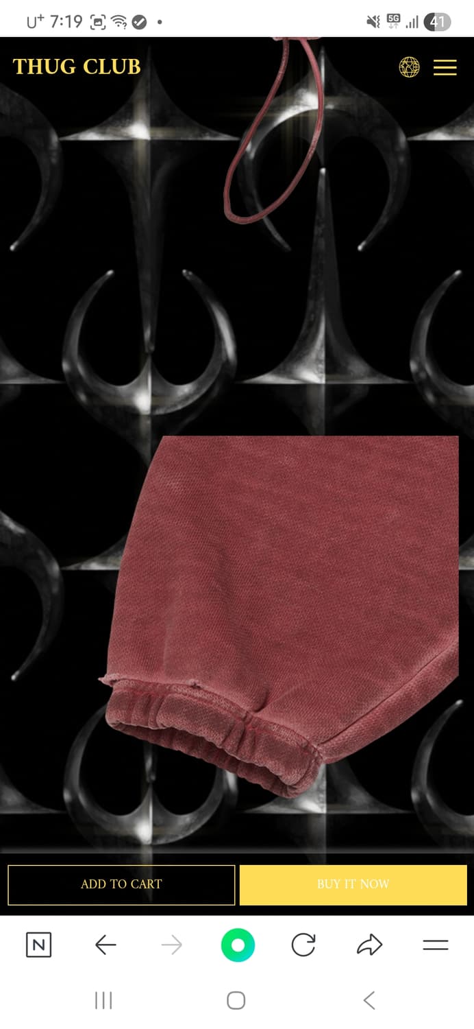 떠그클럽 Thug Club Peace Stud 후드 레드 XL(4) 상품이미지5