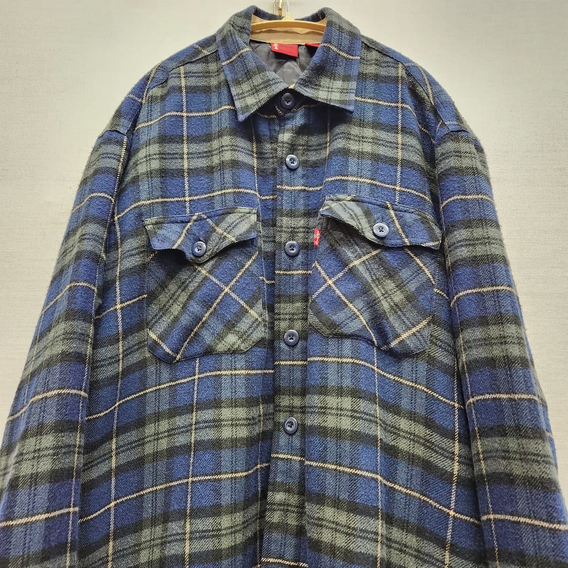 레드탭 리바이스 투포켓 셔츠형 체크자켓(안감퀄팅) L(XL) 상품이미지2