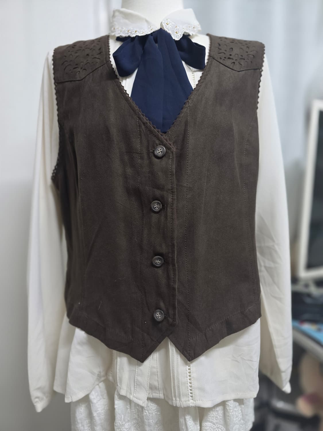 빈티지 스웨이드 베스트 조끼 상품이미지1